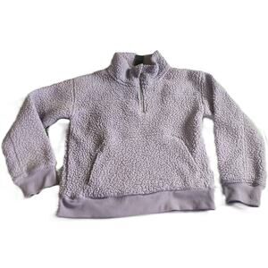 c9 By Champion Girls Sherpa Pullover Sweater Outdoor Pockets 1/4 Zip Pink M G001